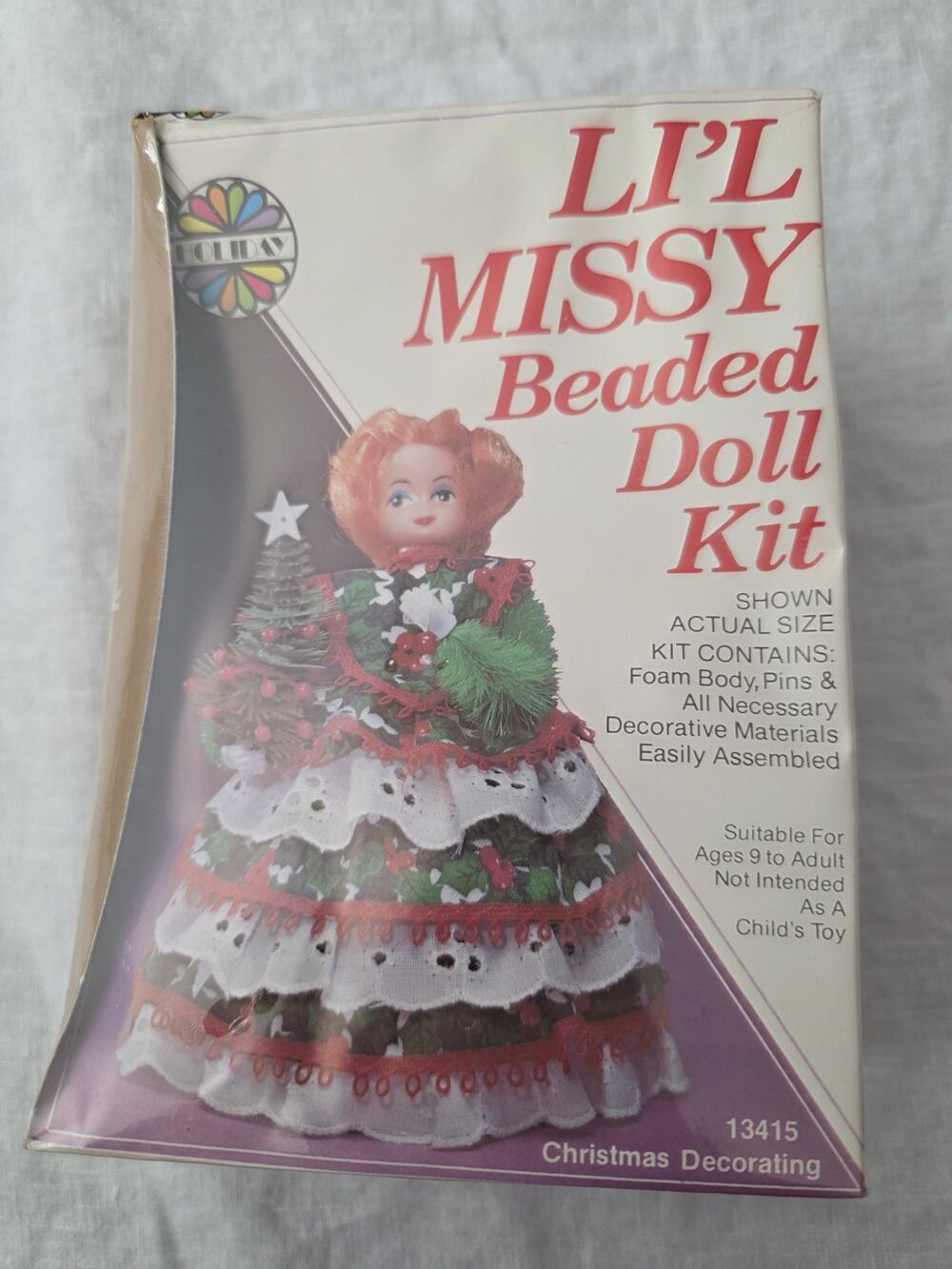 Holiday Li'l Missy Beaded Doll Kit Christmas Decorating Model 13415